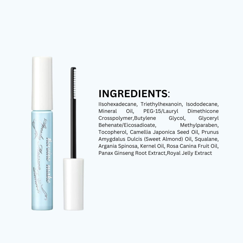 Limpieza completa de pestañas con desmaquillante Heroine Make en rutina nocturna.