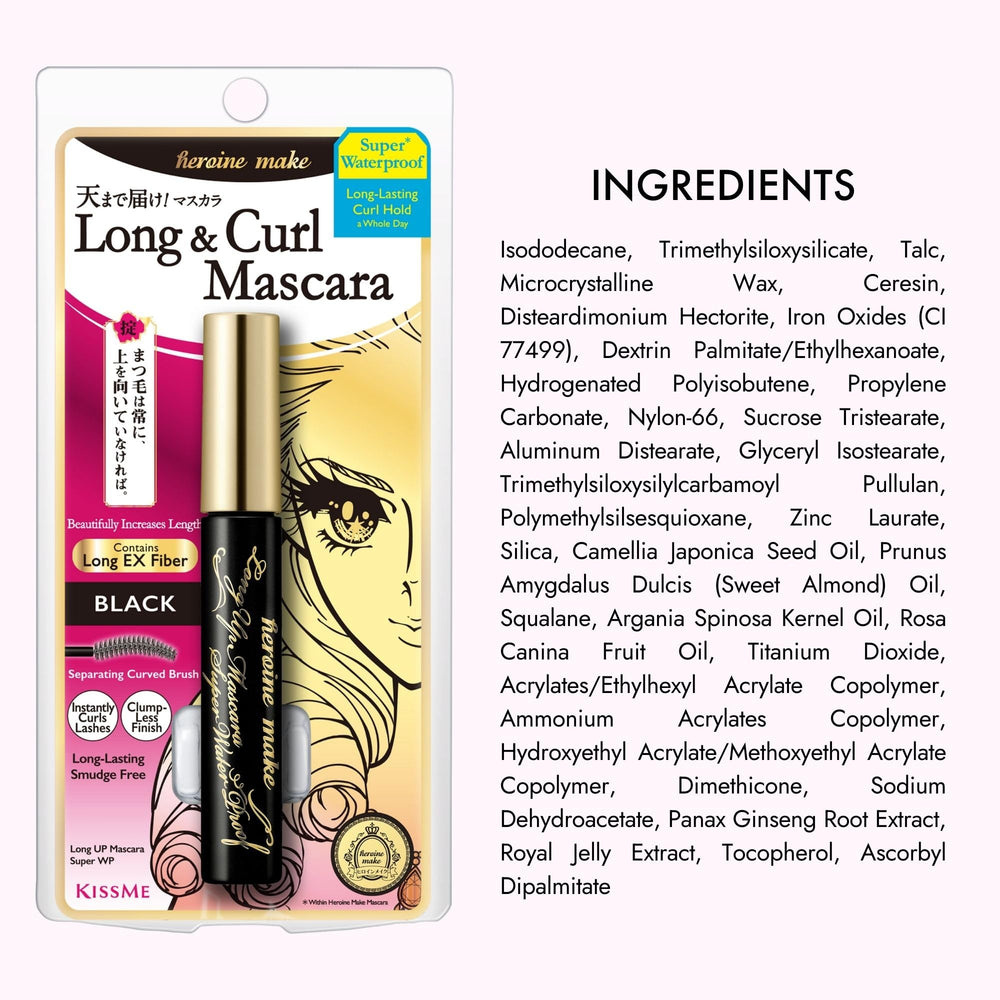 Heroine Make Mascara aplicación rápida para levantar y separar pestañas.