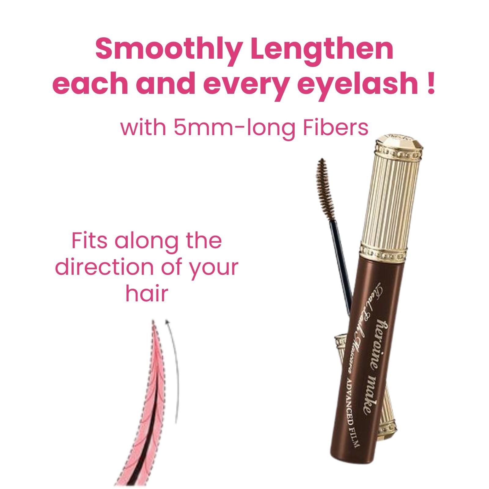 Heroine Make Mascara marrón: fórmula a prueba de manchas para un acabado duradero.