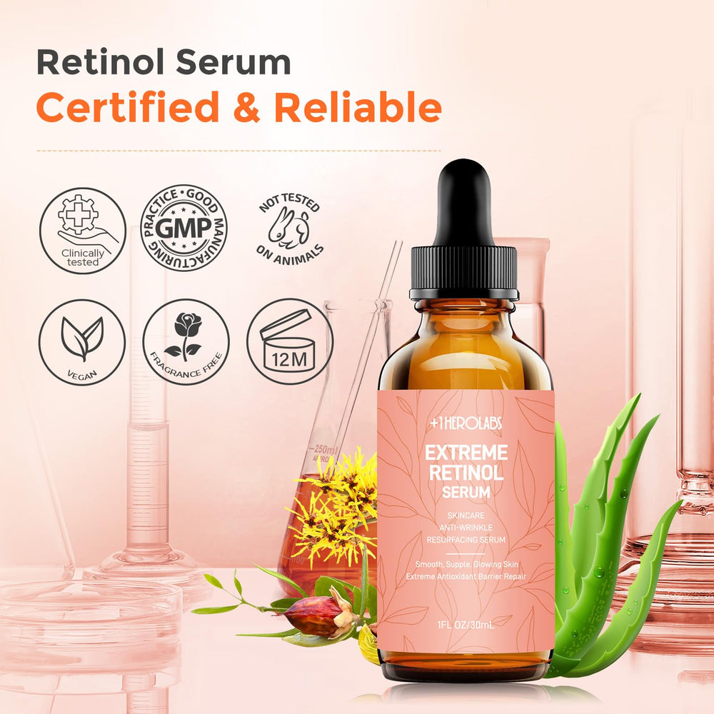 Fórmula suave apta para piel sensible con Retinol Herolabs