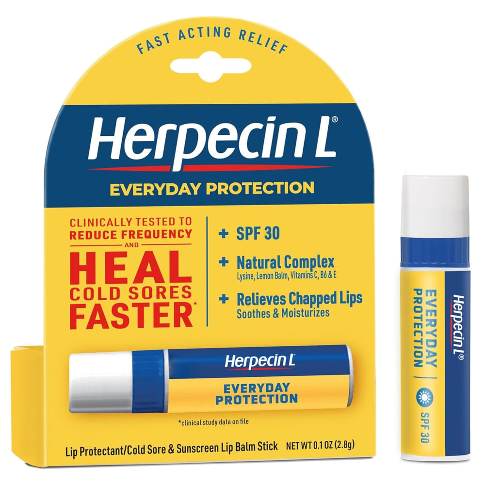 Herpecin L, balsamo labial SPF30 en formato 3unidades, hidratación portátil.