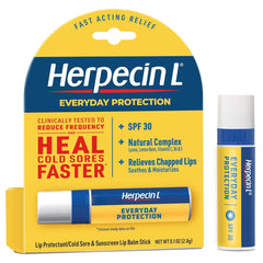 Herpecin L, balsamo labial SPF30 en formato 3unidades, hidratación portátil.