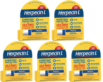 Herpecin-L baume levres SPF30 pack-5 : hydratation nourrissante.
