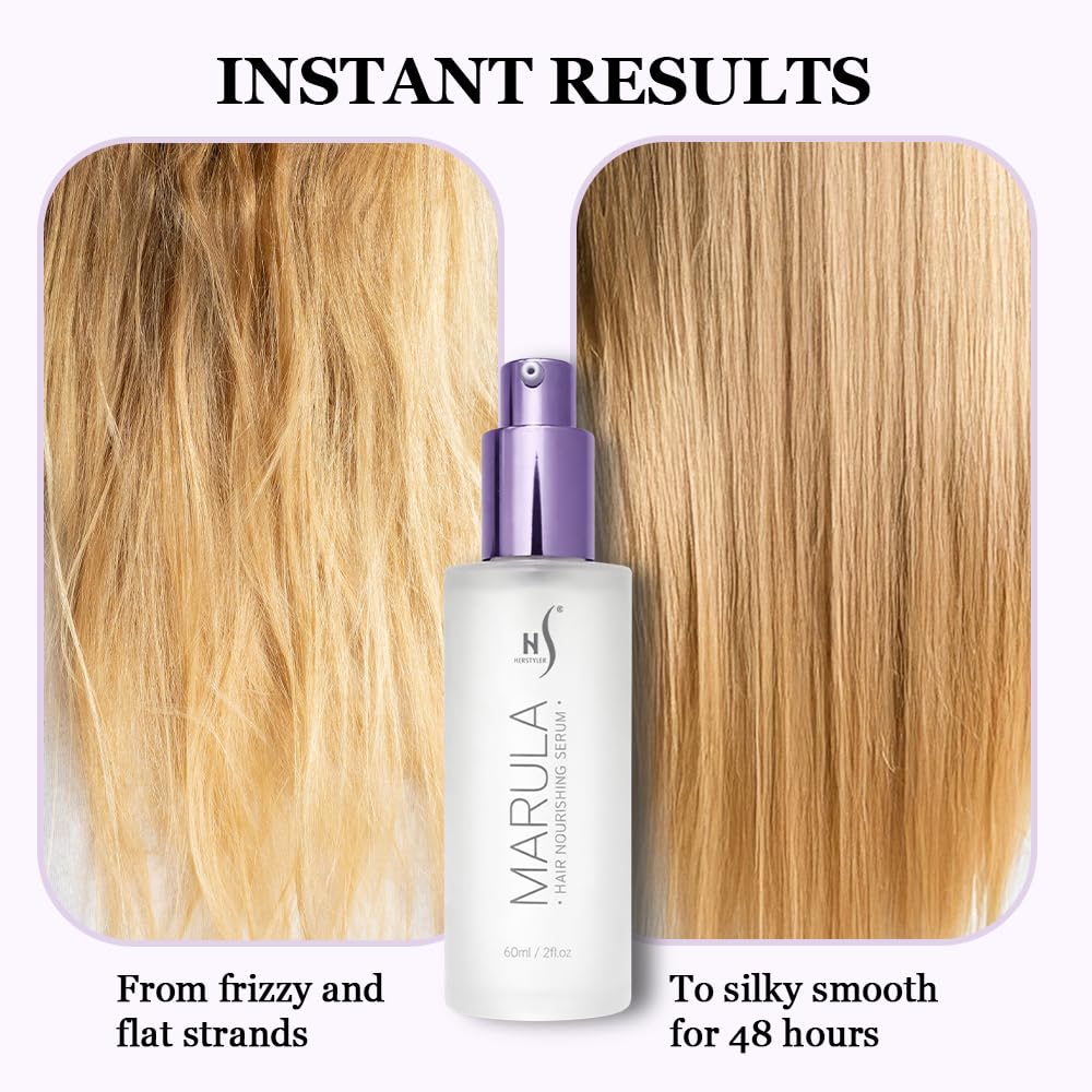 HerStyler Marula Hair Serum, brillo: cabello suave y radiante