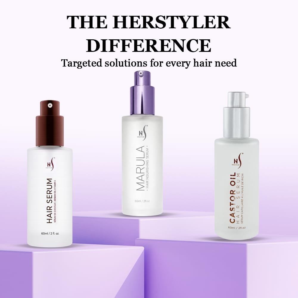 HerStyler Marula Hair Serum, textura: deja sensación ligera sin grasa