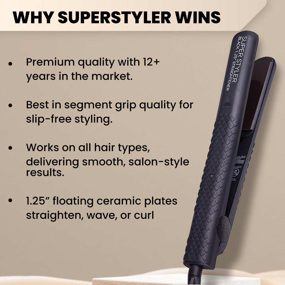 Herstyler Superstyler Onyx Flat Iron durable and reliable daily tool