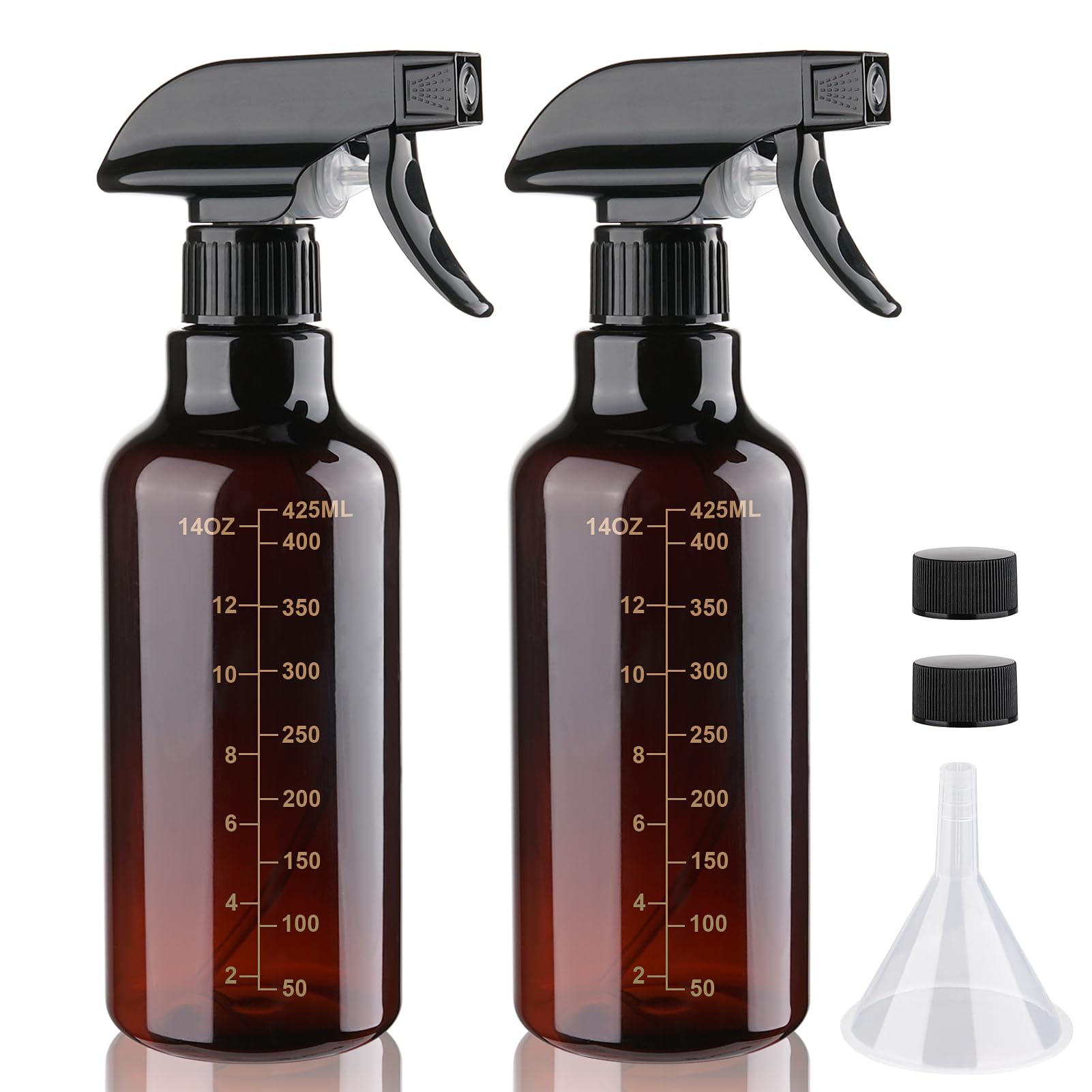 Botella Hethyo de pulverización ámbar con rociador para soluciones de limpieza