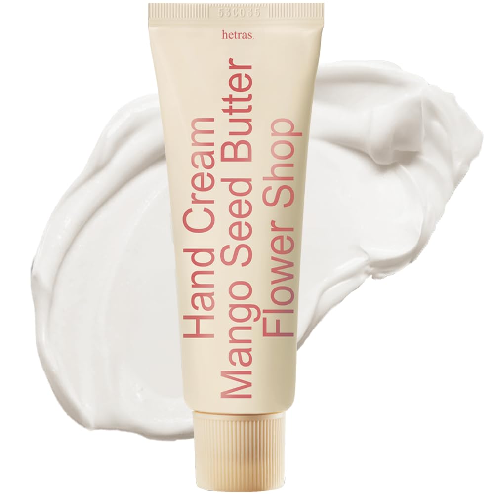HETRAS Flower Shop crema de manos en envase elegante, aroma suave para uso diario.