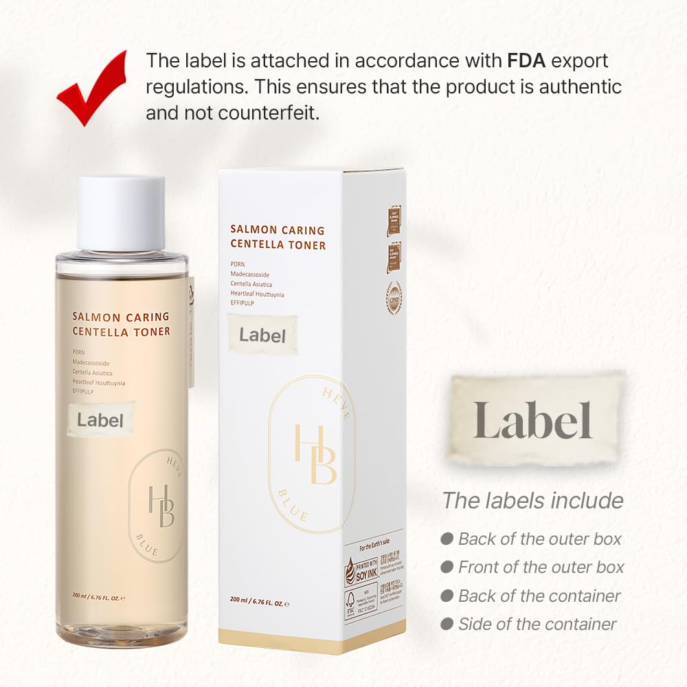 HEVEBLUE Salmon Caring Centella Toner: vertido suave para calmar la piel y facilitar la hidratación.