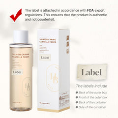 HEVEBLUE Salmon Caring Centella Toner: vertido suave para calmar la piel y facilitar la hidratación.