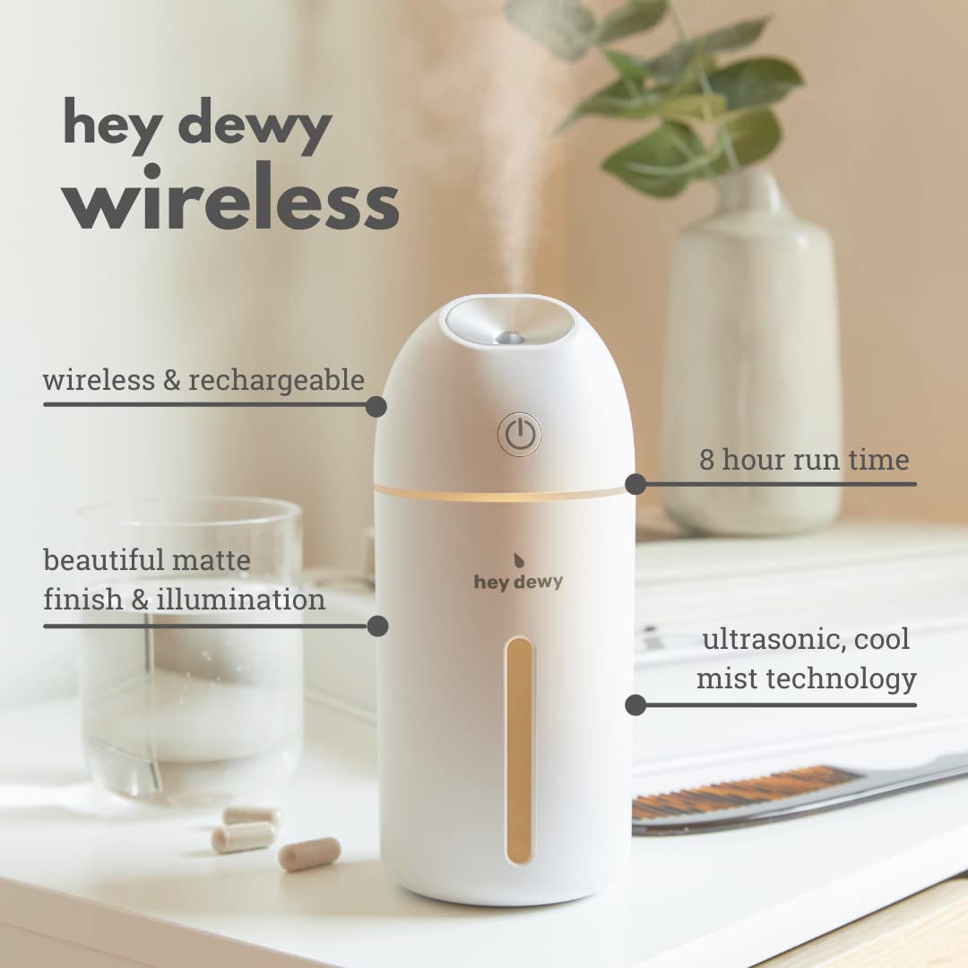 Hey Dewy diseño mate Perla: humidificador compacto para dormir y descansar.