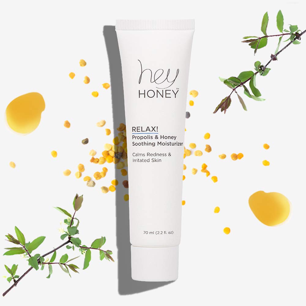 Hey Honey Relax testada por dermatólogos; apta para piel sensible.