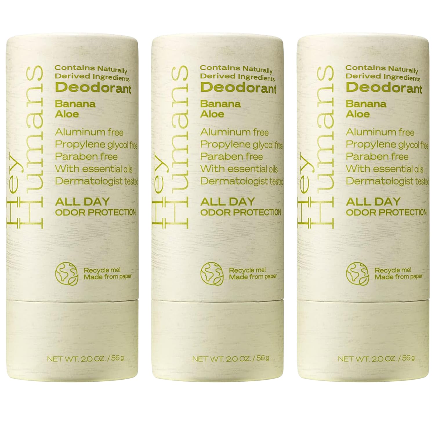 Hey Humans Déodorant banane-aloe: bouteille prête à une application rafraîchissante