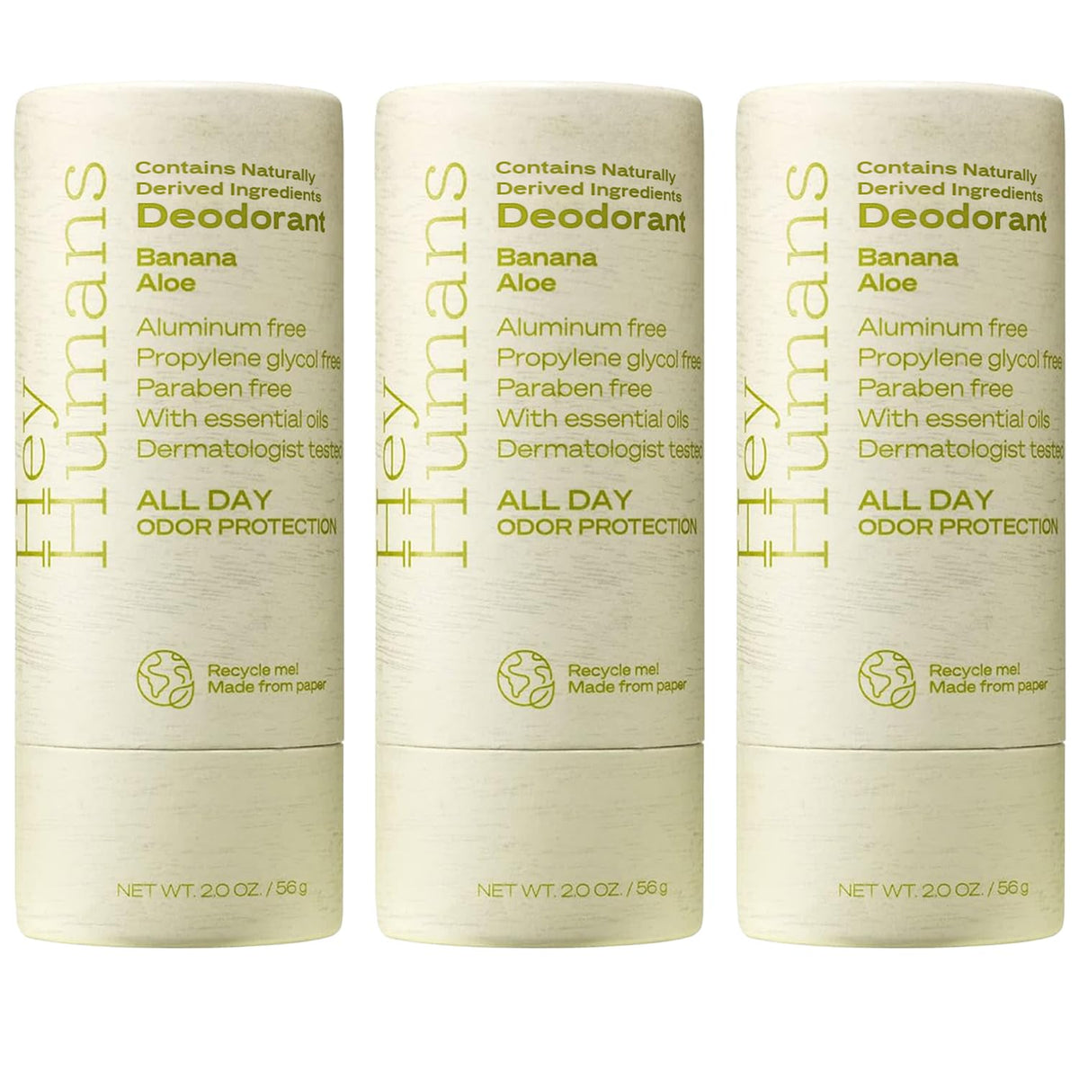 Hey Humans Déodorant banane-aloe: bouteille prête à une application rafraîchissante