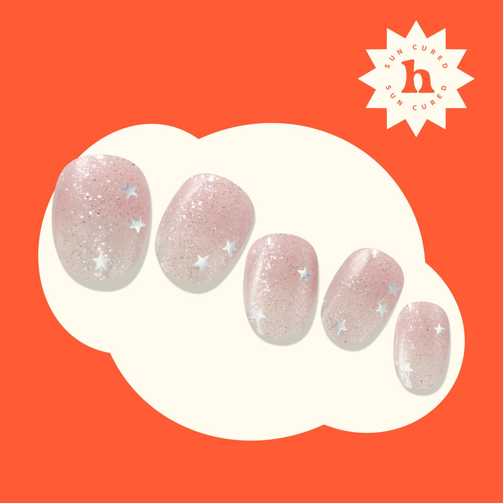 Heyhae: destellos rose con glitter para un look festivo.
