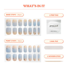 Heyhae efecto ombre hielo con destellos dorados para un look sofisticado.