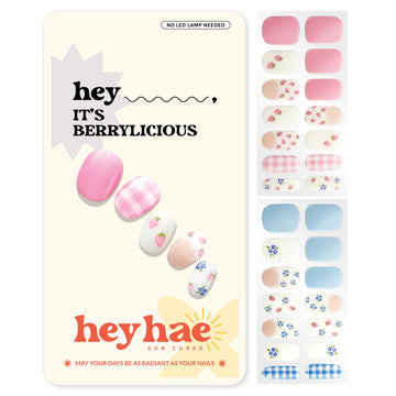 Heyhae tiras gel semicuradas fresa-arandano en rosa para manicura rápida y duradera