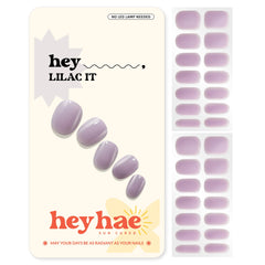 Heyhae: tiras gel semi-curadas en color lilac para manicura rápida y duradera.