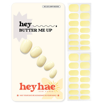 Heyhae tiras de gel semicurado amarillo pastel para uñas brillantes