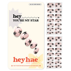Heyhae Tiras Gel Semi-Curado, base rosa suave, para un look elegante y duradero.