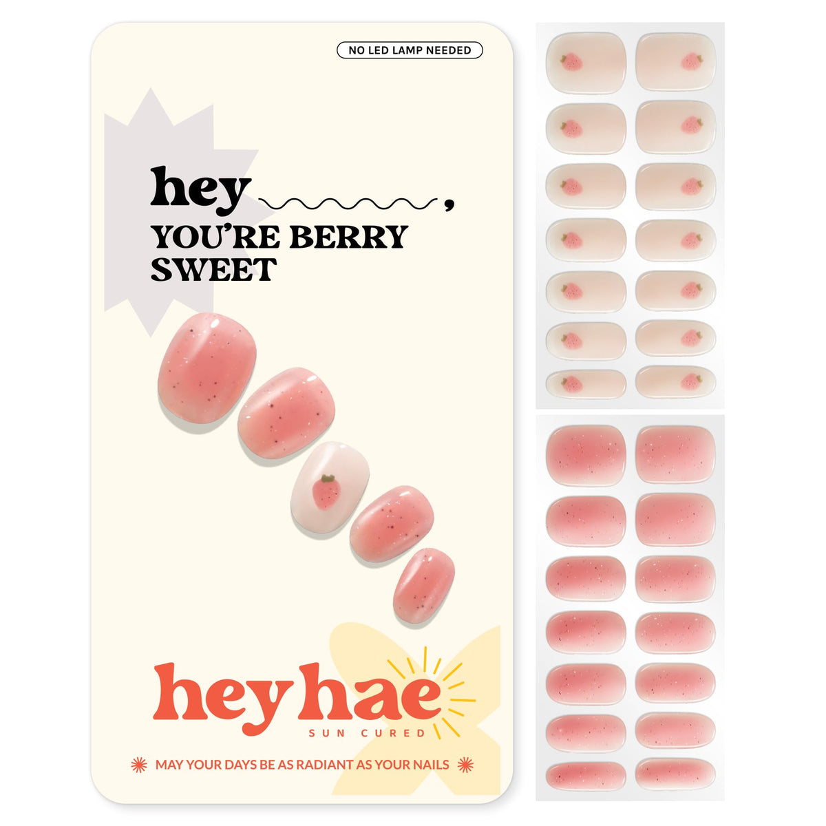 Heyhae tiras gel semicurado rosa primavera para un acabado de salón en casa
