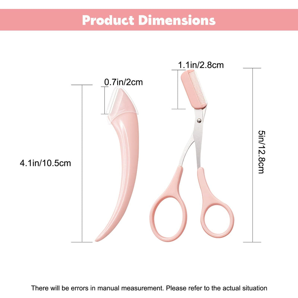 Heyiminy tijeras cejas acero inoxidable rosa para uso diario seguro