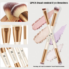 HEYMKGO brocha doble extremo contorno para definición precisa