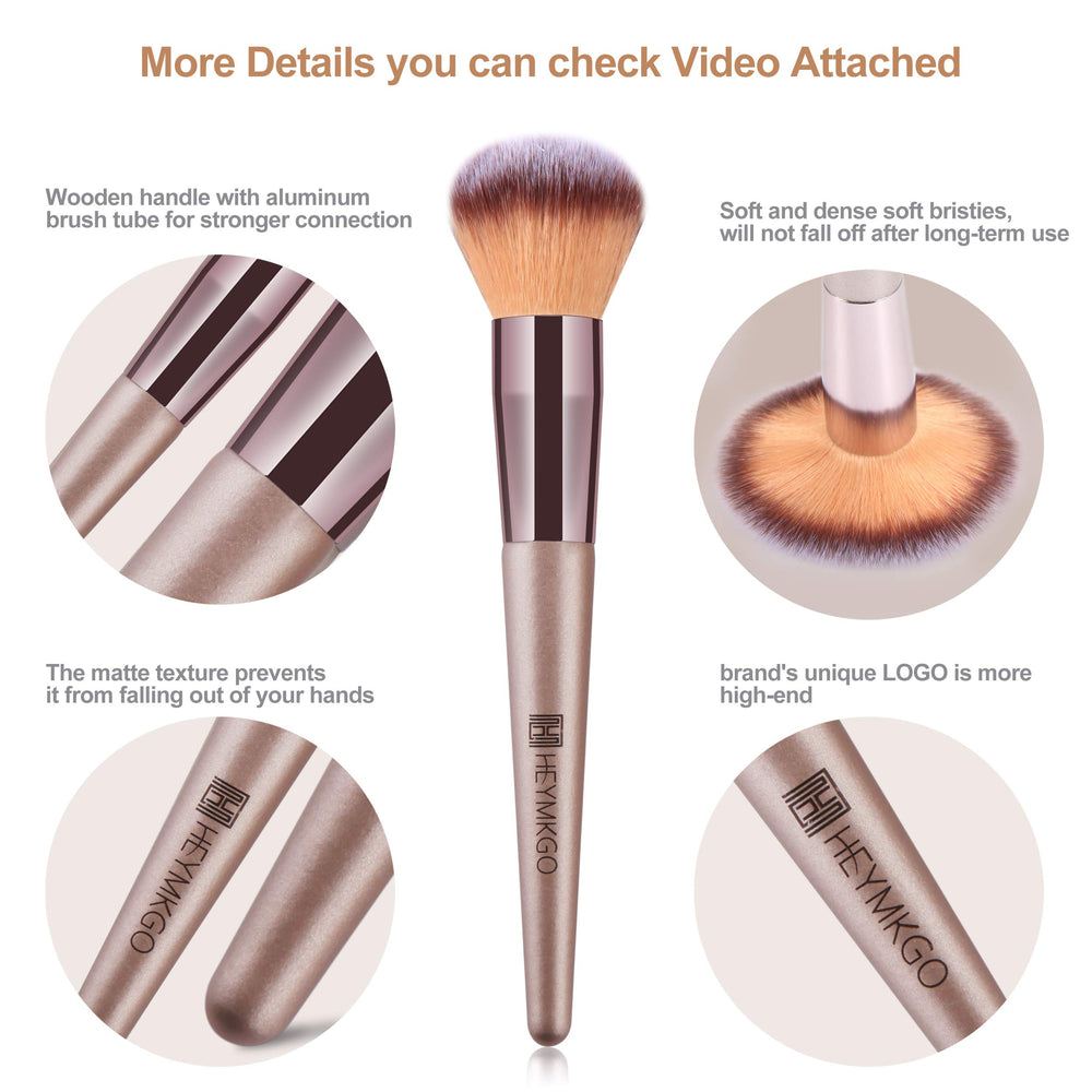 HEYMKGO Pincel polvos para fijar maquillaje e iluminar zonas clave.