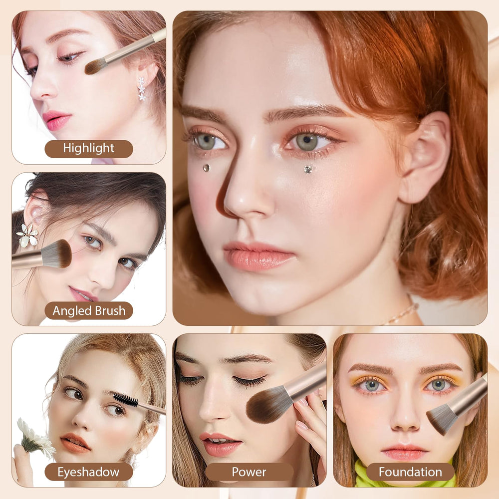 HEYMKGO set para polvos y blush, acabado suave y natural.
