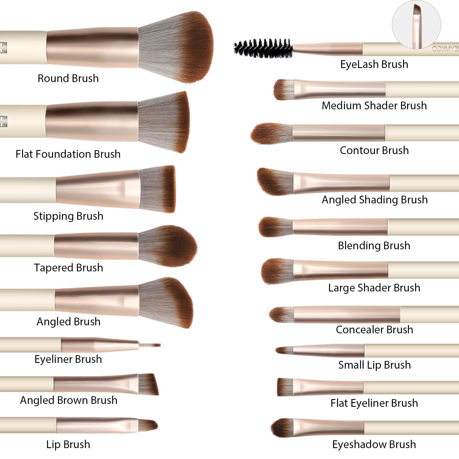 HEYMKGO pinceles sintéticos suaves, ideales para maquillaje líquido y crema sin desperdicio.