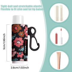 HEYSKAY funda elástica para bálsamo labial con diseño floral, práctico para mochilas.