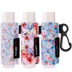 HEYSKAY porta balsamo labial elastico, frontal con diseño floristico y ajuste comodo.