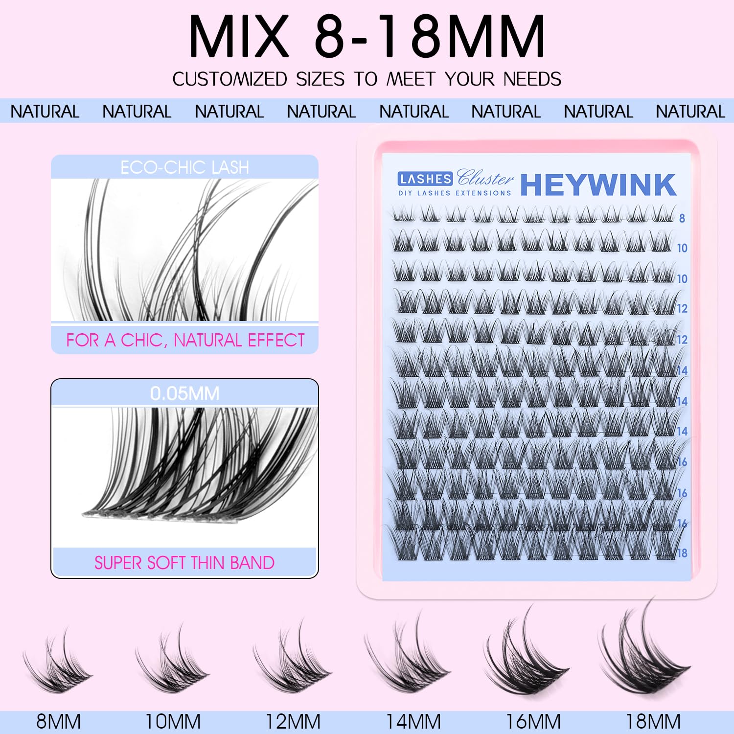 HEYWINK clusters-band-negra-fina: definición sutil y aspecto natural.