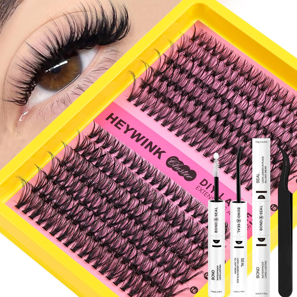 HEYWINK kit extensiones pestanas cluster 30D-40D para aspecto natural.
