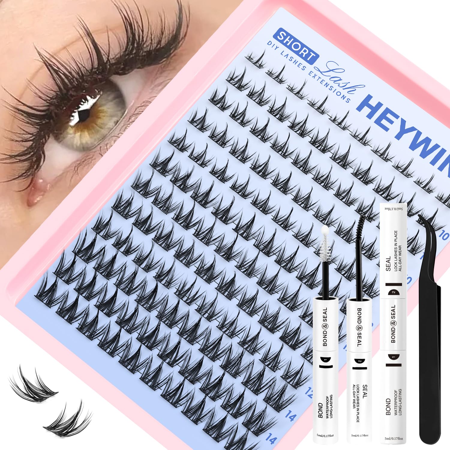 HEYWINK Manga Lash Clusters Kit contenido para clústeres con estilo manga