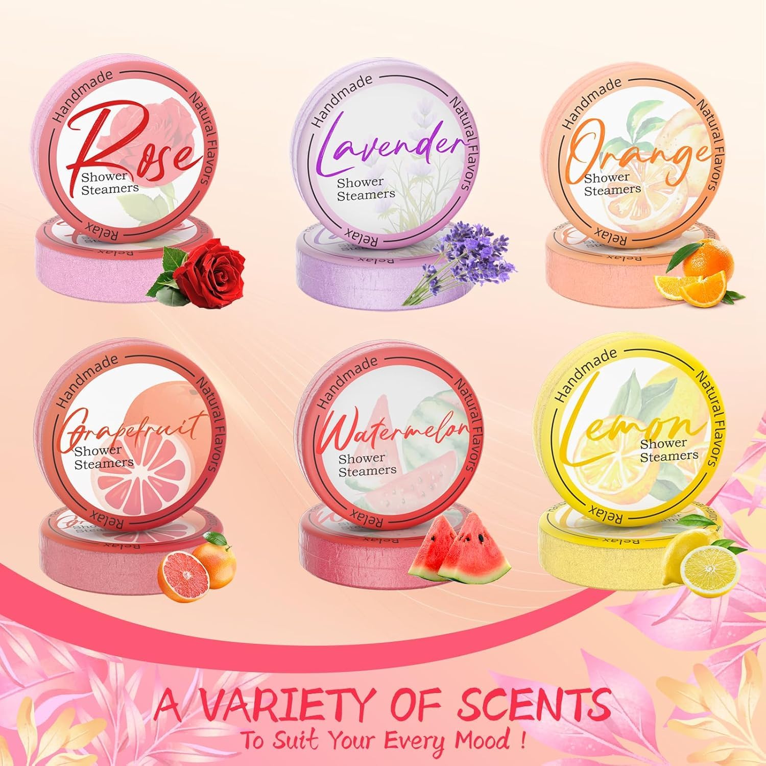 HFHO pastilla de vapor para ducha rosa, experiencia floral envolvente