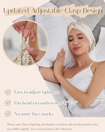 Bonete satén doble capa de HFRHTGY para dormir, reduce fricción nocturna.