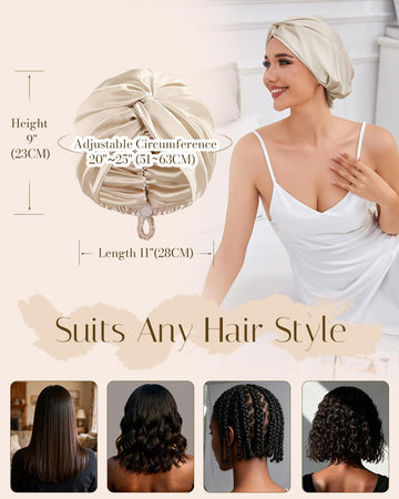 HFRHTGY bonete satén lavado con cuidado simple, para cabello saludable.