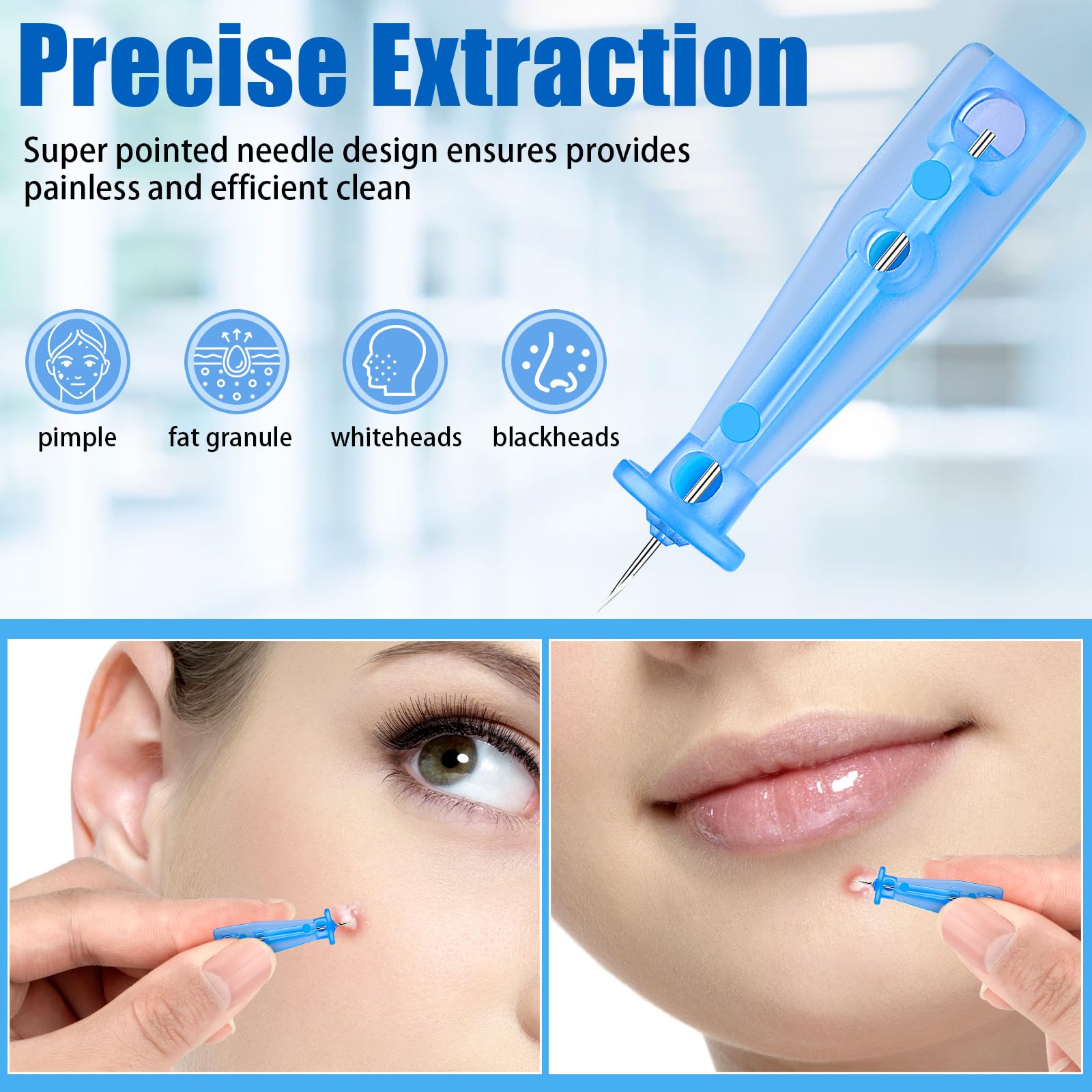 HFYHWT kit portátil de lancetas para imperfecciones, cuidado facial rápido en casa
