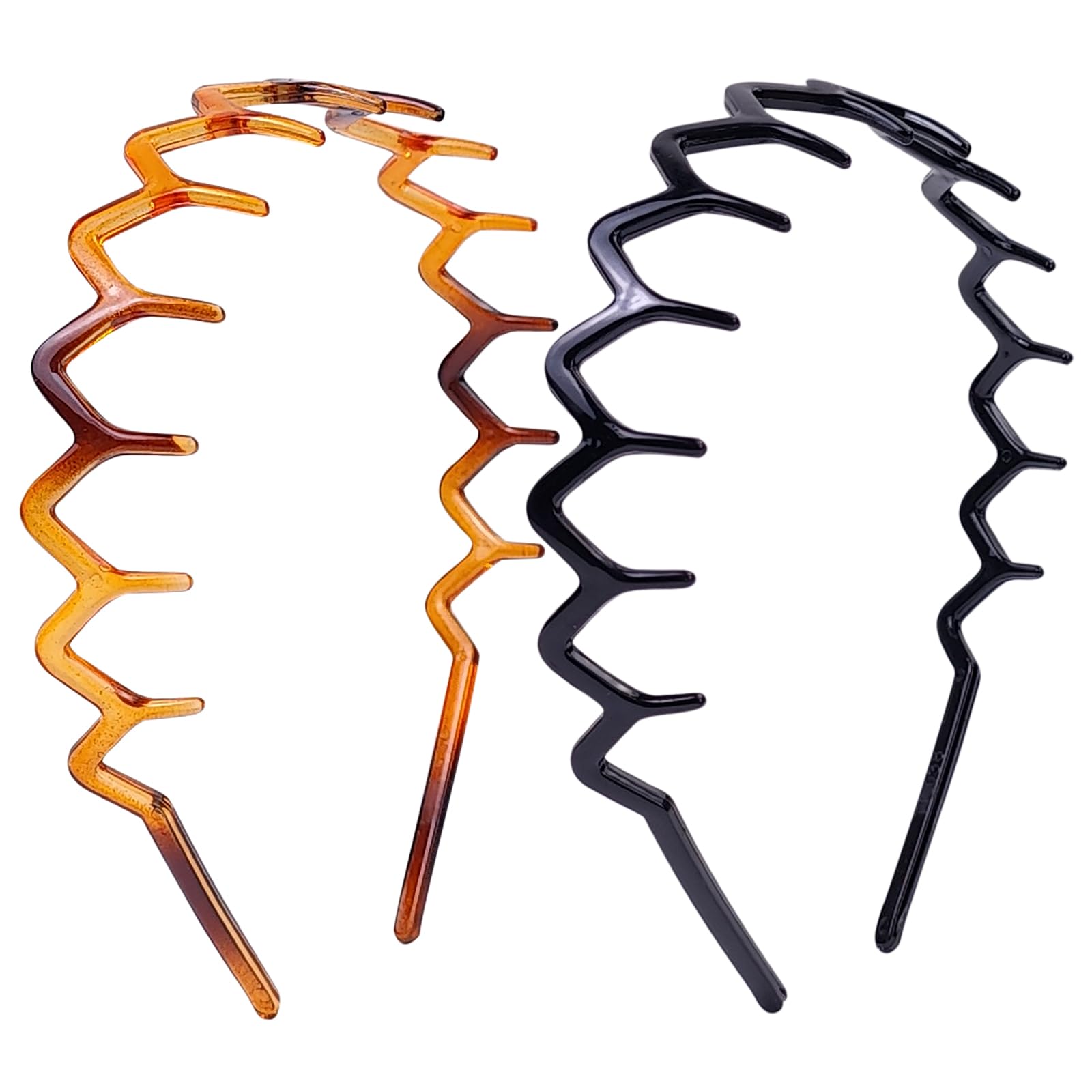 HFZRZFH banda zigzag con dientes negra ofrece agarre seguro para diferentes peinados.