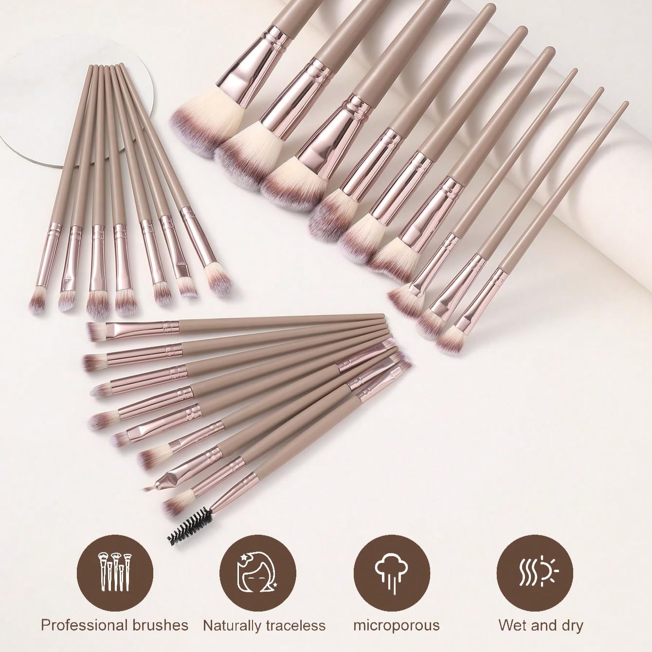 Pinceles HGHDBT para aplicación uniforme de base líquida y correctores.