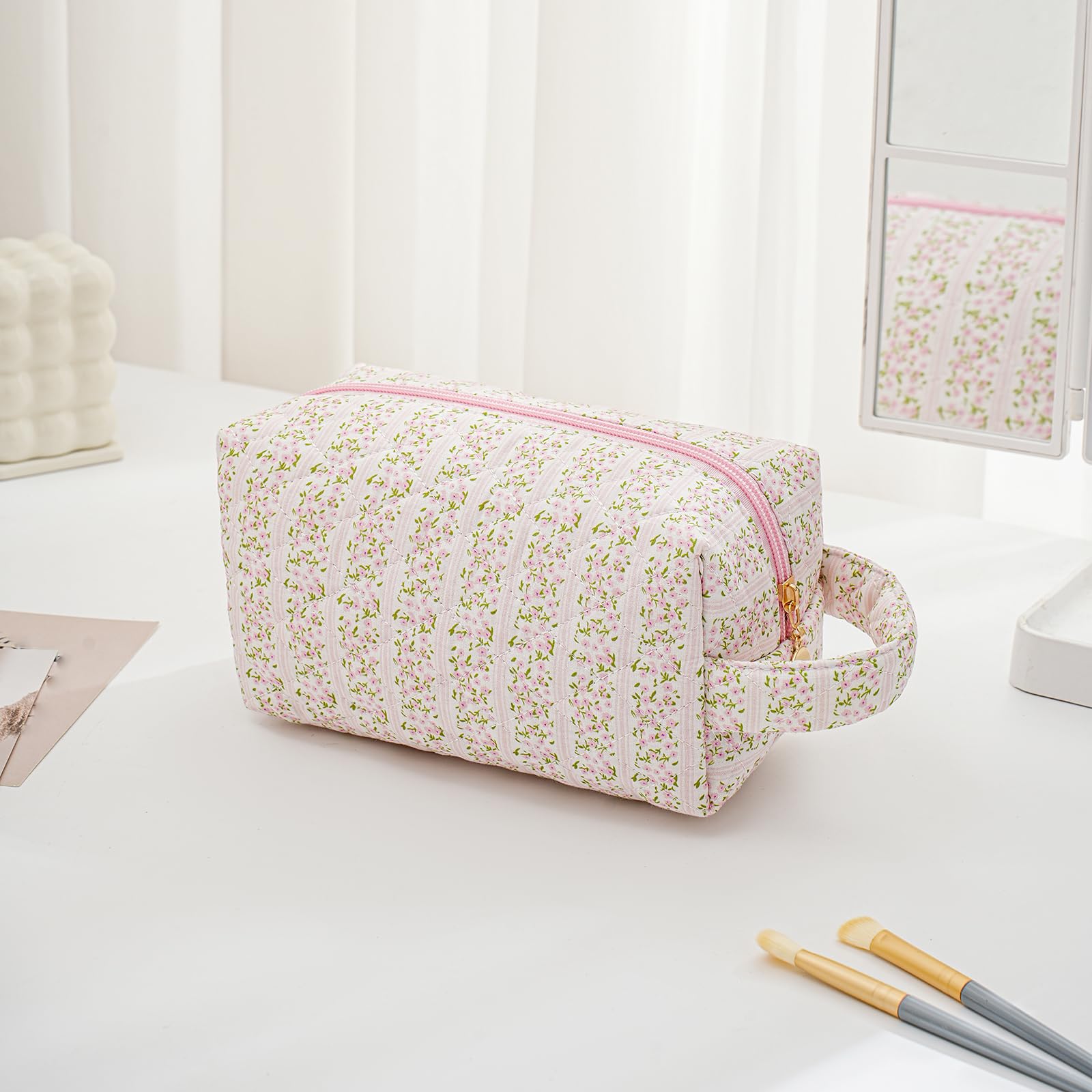HHQQWZ Bolsa maquillaje diseño moderno, complemento perfecto para viajes o uso diario.