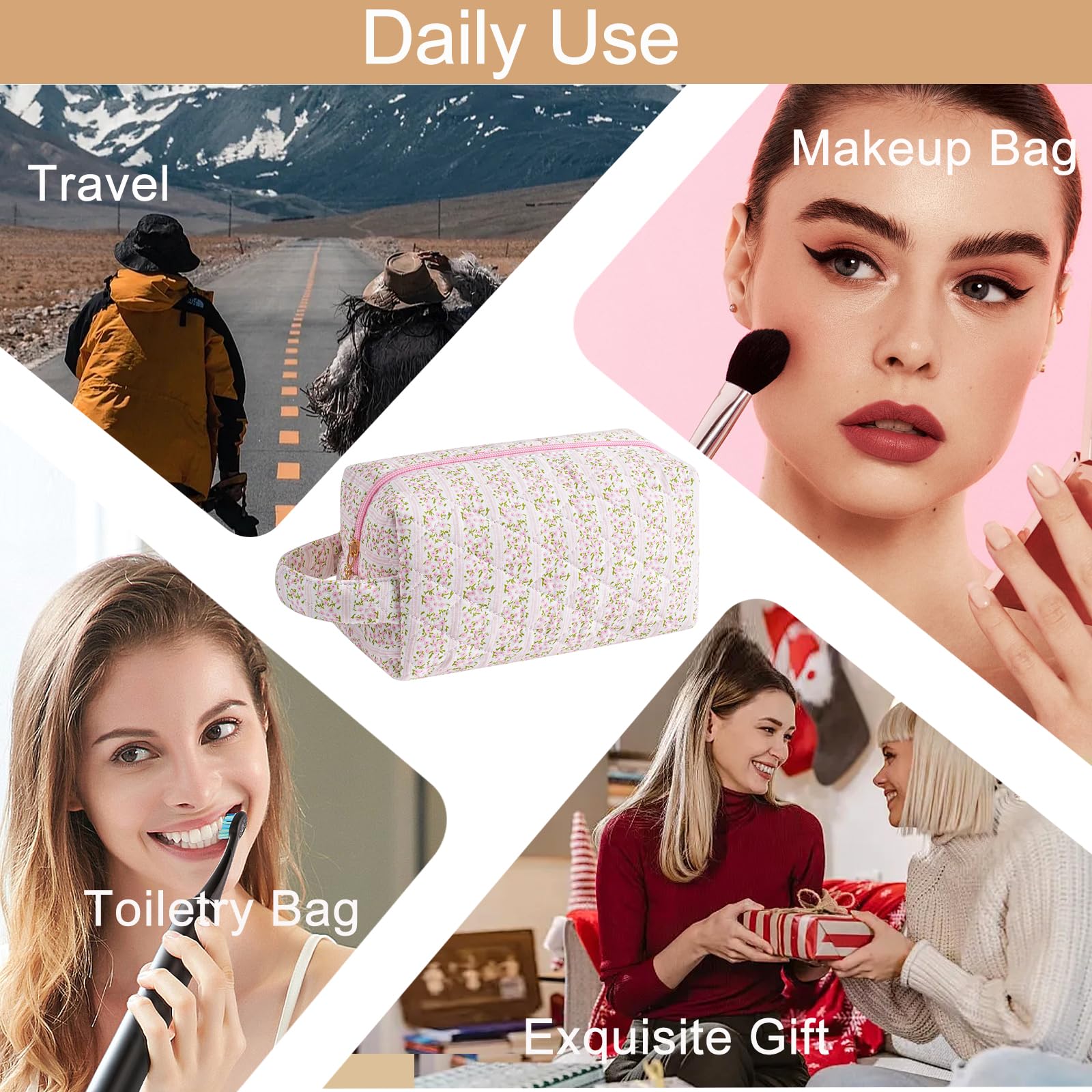 HHQQWZ Bolsa con forro interior durable para protección de cosméticos.