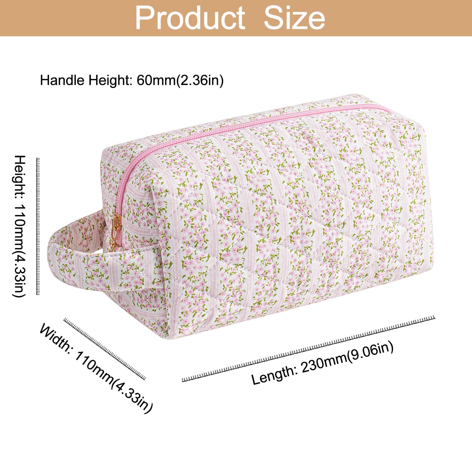 HHQQWZ Bolsa maquillaje uso diario, compacta y organizada para tu rutina.