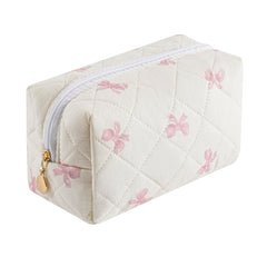 HHQQWZ bolsa de maquillaje de viaje rosa con lazo, ideal para viajar