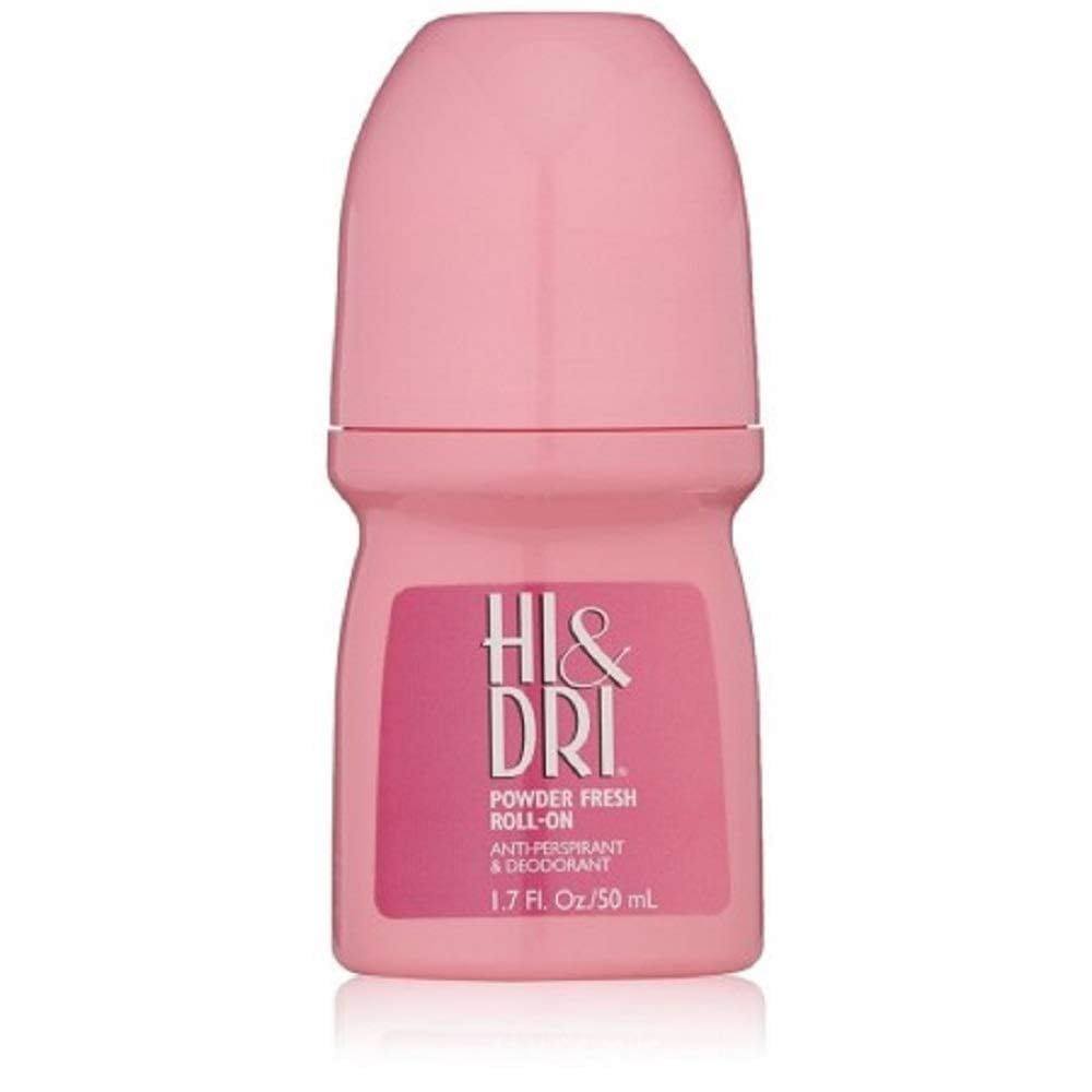 Hi & Dri desodorante en rodillo, botella con aroma polvo fresco para uso diario