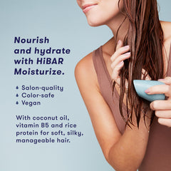 HiBAR acondicionador sólido con textura sedosa para el cabello.