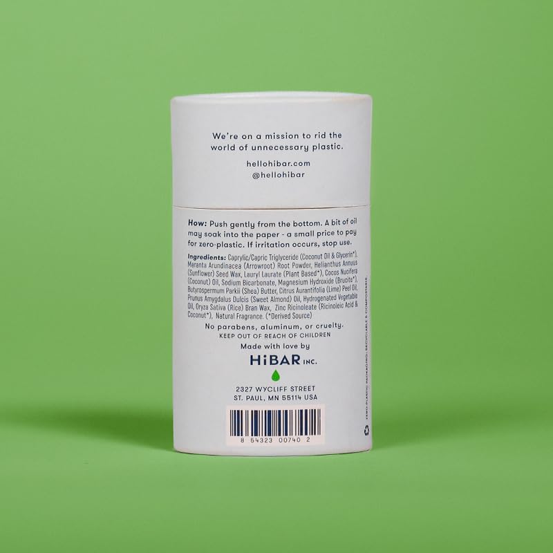 HiBAR desodorante sin plástico, aroma pepino para uso diario cómodo.