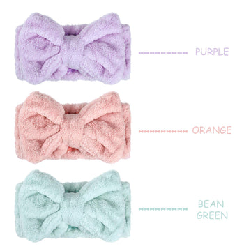 Bandana para cabello Hicarer con lazo azul para spa y ducha