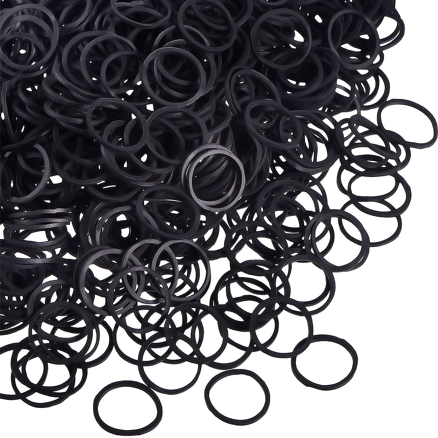 Cintas elásticas Hicarer mini negras para peinados duraderos.